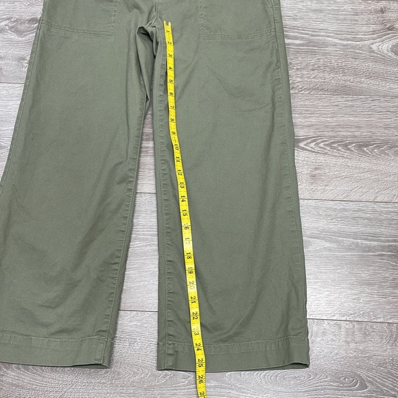 NWOT Loft High Rise Wide Leg Crop Chino Pant Green 4 - Picture 10 of 15